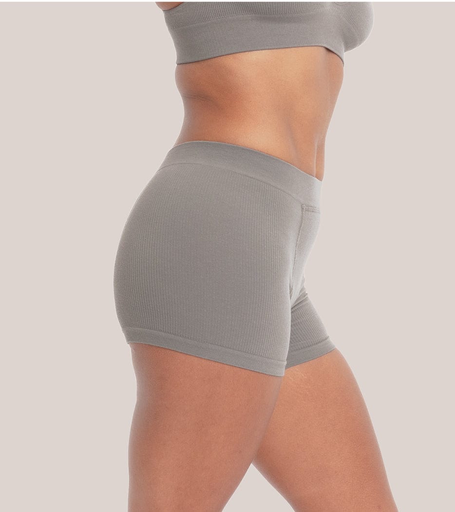 Seamless Ribbed Boxer Short - Graphite