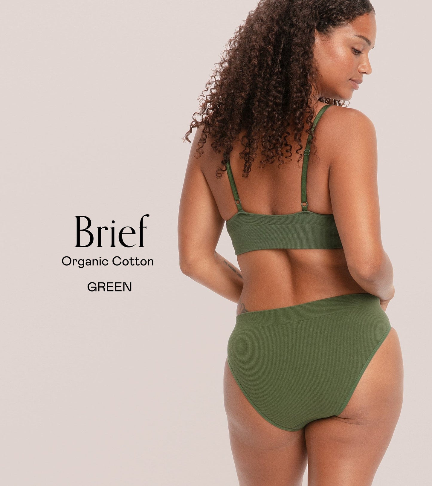 Seamless Ribbed Brief Pack green - 3 pcs