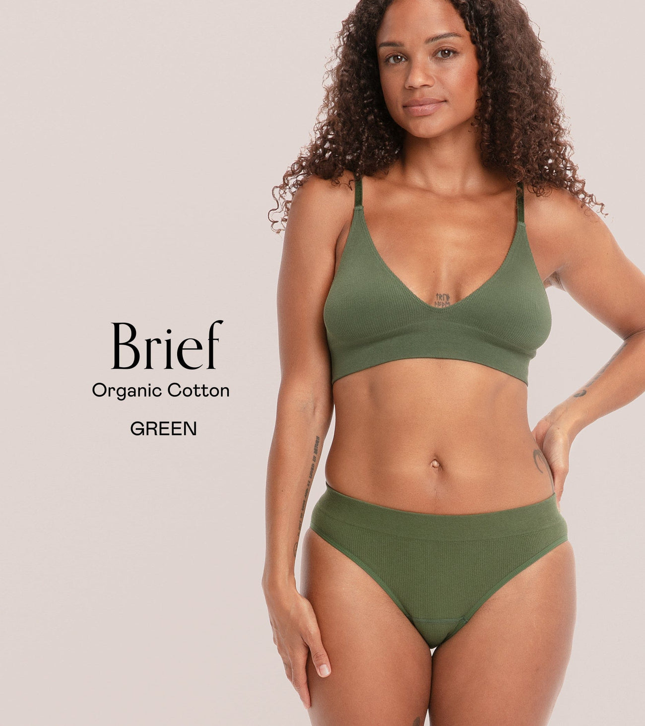 Seamless Ribbed Brief Pack green - 3 pcs