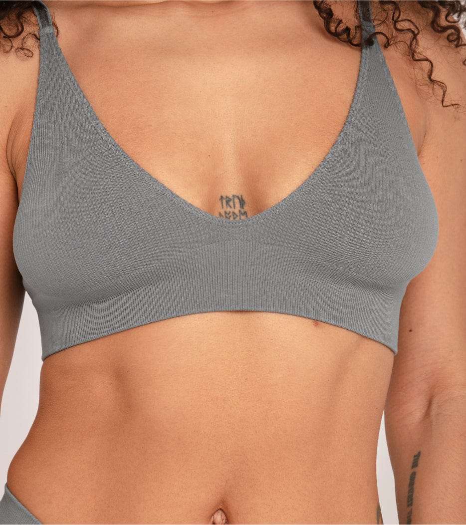 Seamless Ribbed bra - Graphite